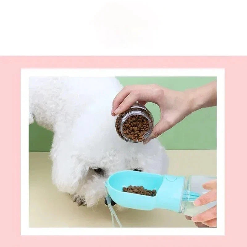 Pawtigo pet water bottle with food storage